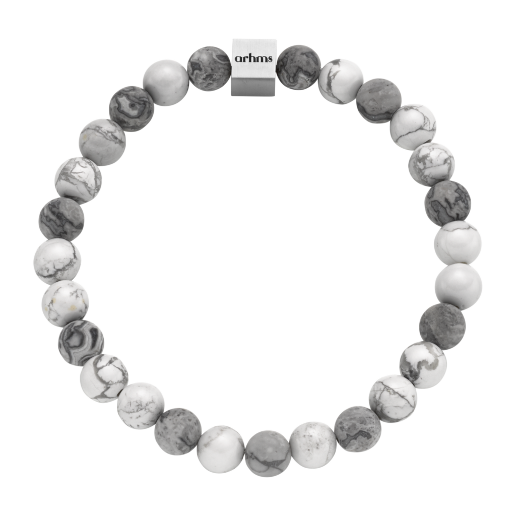 PIREO STEN ARMBÅND HVID/GRÅ SMALL