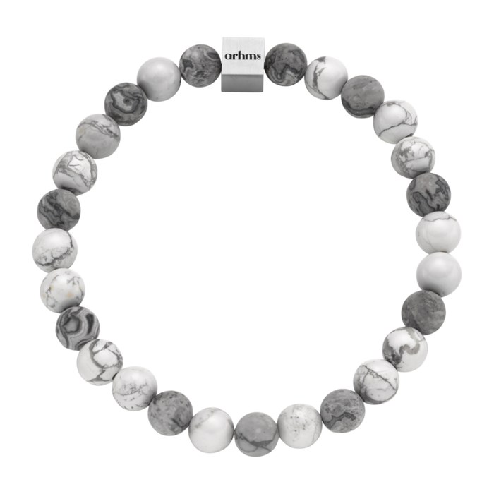 PIREO STEN ARMBÅND HVID/GRÅ MEDIUM