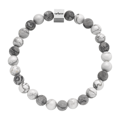 PIREO STEN ARMBÅND HVID/GRÅ MEDIUM