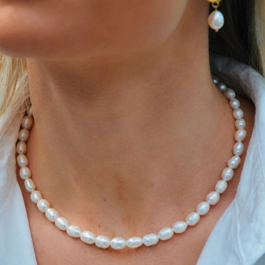 PERLE COLLIER 8MM 40+5CM