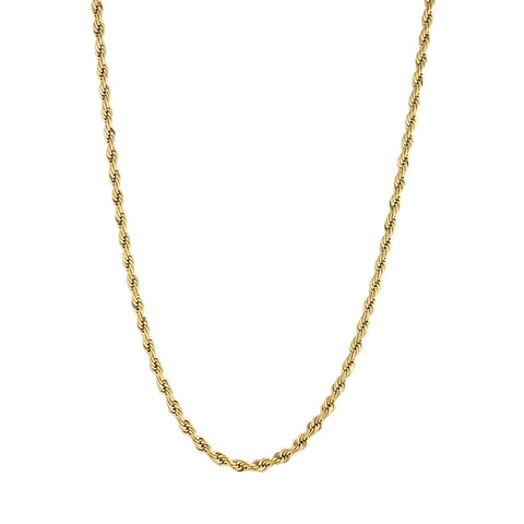 Rope halskæde 3mm forgyldt